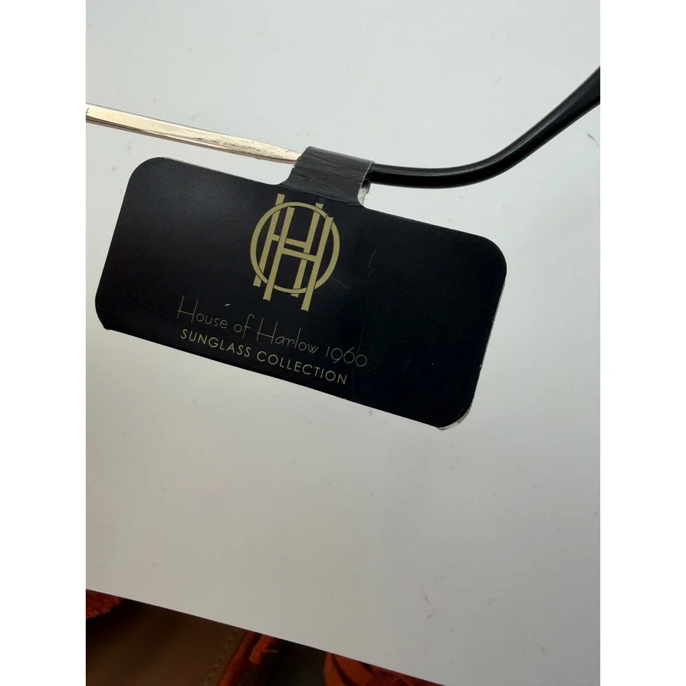 House of Harlow 1960 Sunglasses Womens OS Gold Oval UV Protection Retro Sunnies